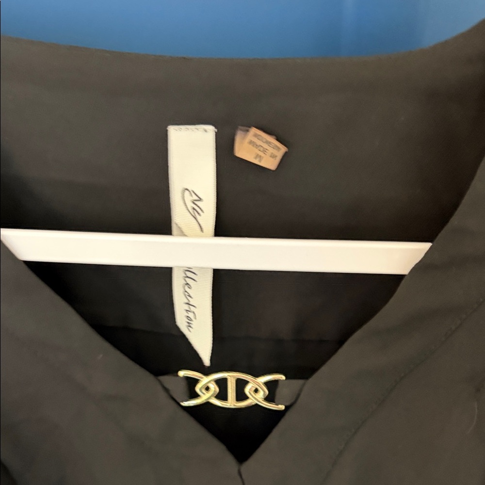 Zac & Rachel Black Blouse with Gold Accent